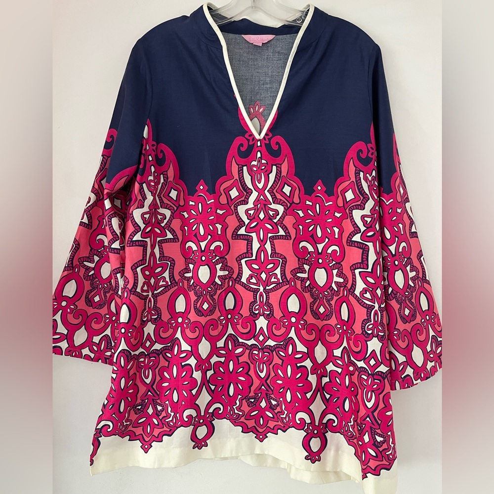 EUC Lilly Pulitzer Ciara tunic top Chorus Girl Large